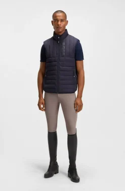 Wasserdichte Reitsport-Weste mit vertikalem Logo-Print