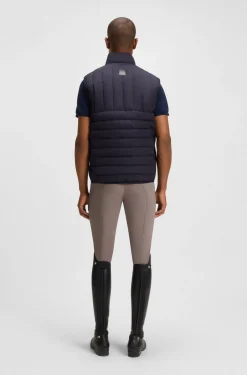 Wasserdichte Reitsport-Weste mit vertikalem Logo-Print