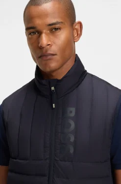 Wasserdichte Reitsport-Weste mit vertikalem Logo-Print