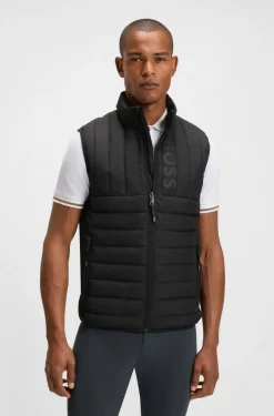 Wasserdichte Reitsport-Weste mit vertikalem Logo-Print