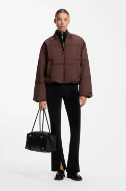 Wattierte Oversized-Fit Jacke mit Nahtdetails