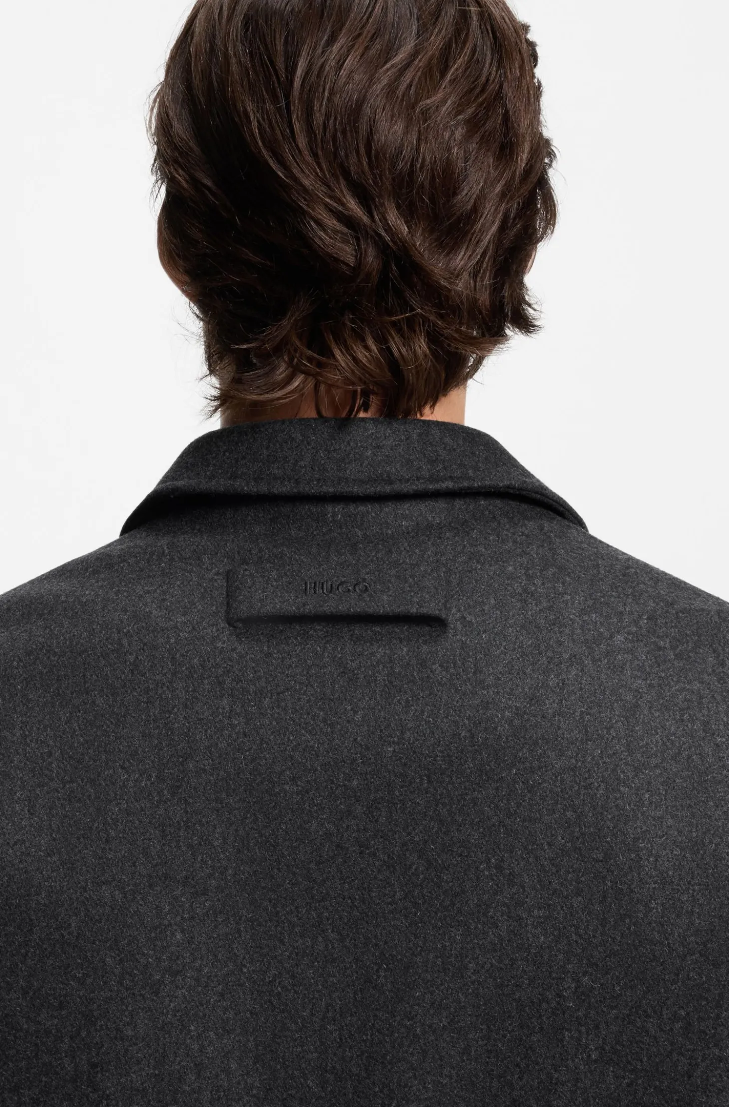 Wattierte Regular-Fit Trainingsjacke aus Woll-Mix