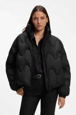 Wattierte Relaxed-Fit Jacke aus wasserabweisendem Gewebe