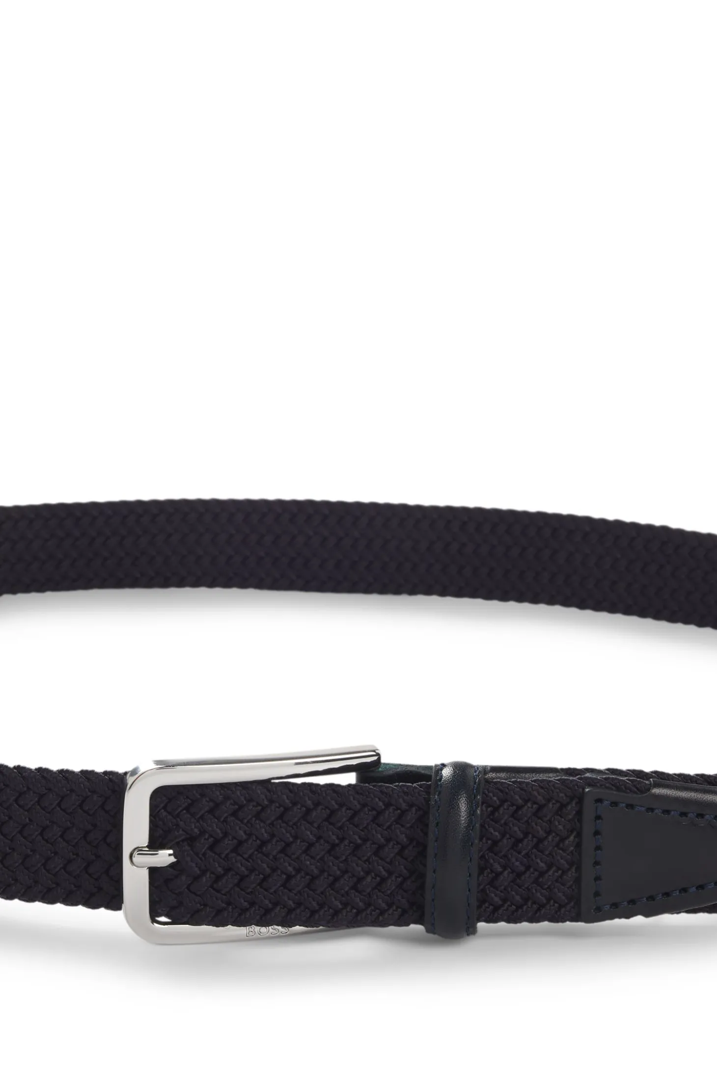 Webgürtel mit Leder-Details