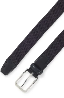 Webgürtel mit Leder-Details