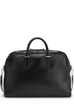 Weekender aus Leder mit Logo-Prägung