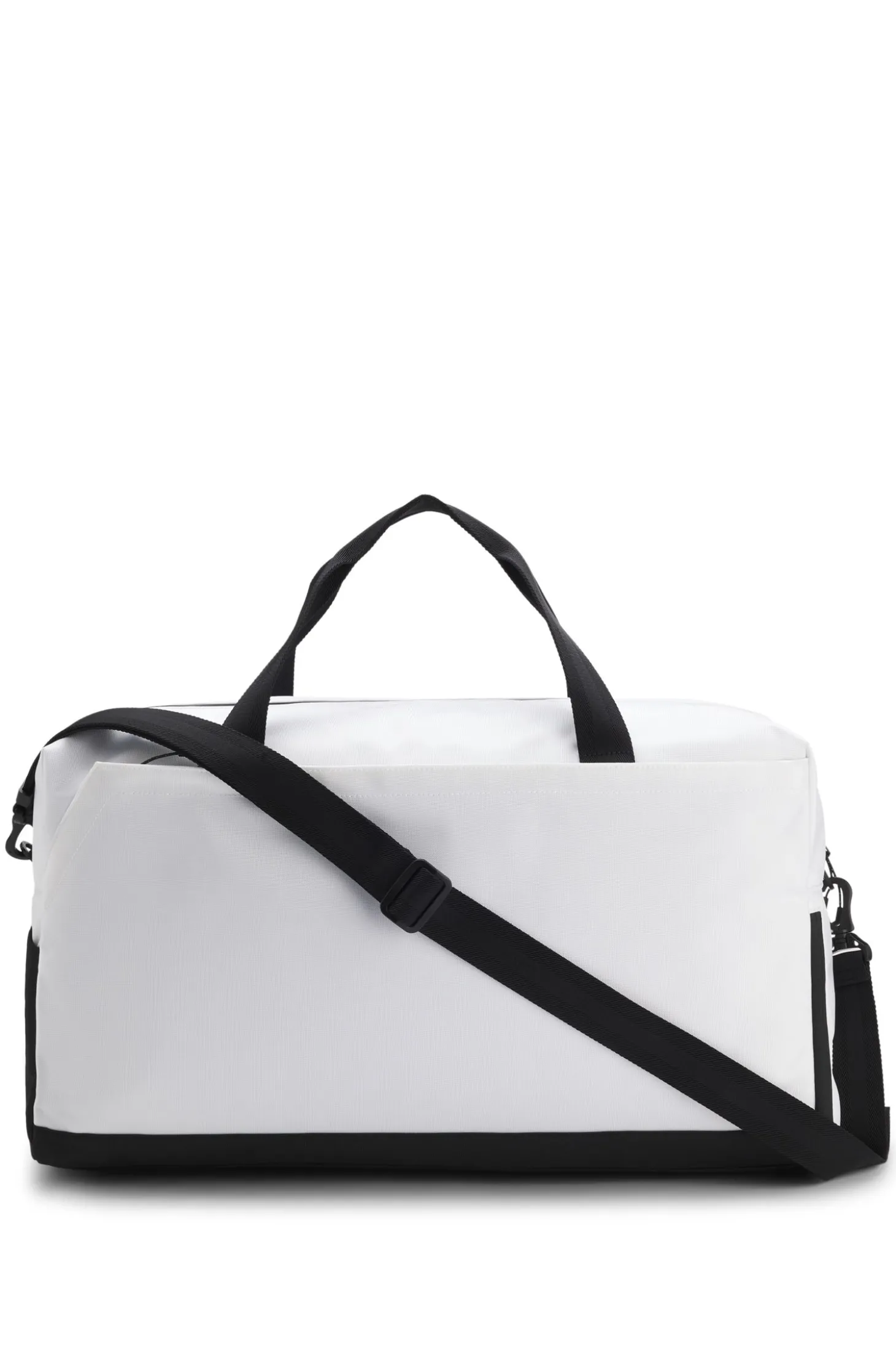 Weekender aus strukturiertem Gewebe mit Logo und Signature-Streifen