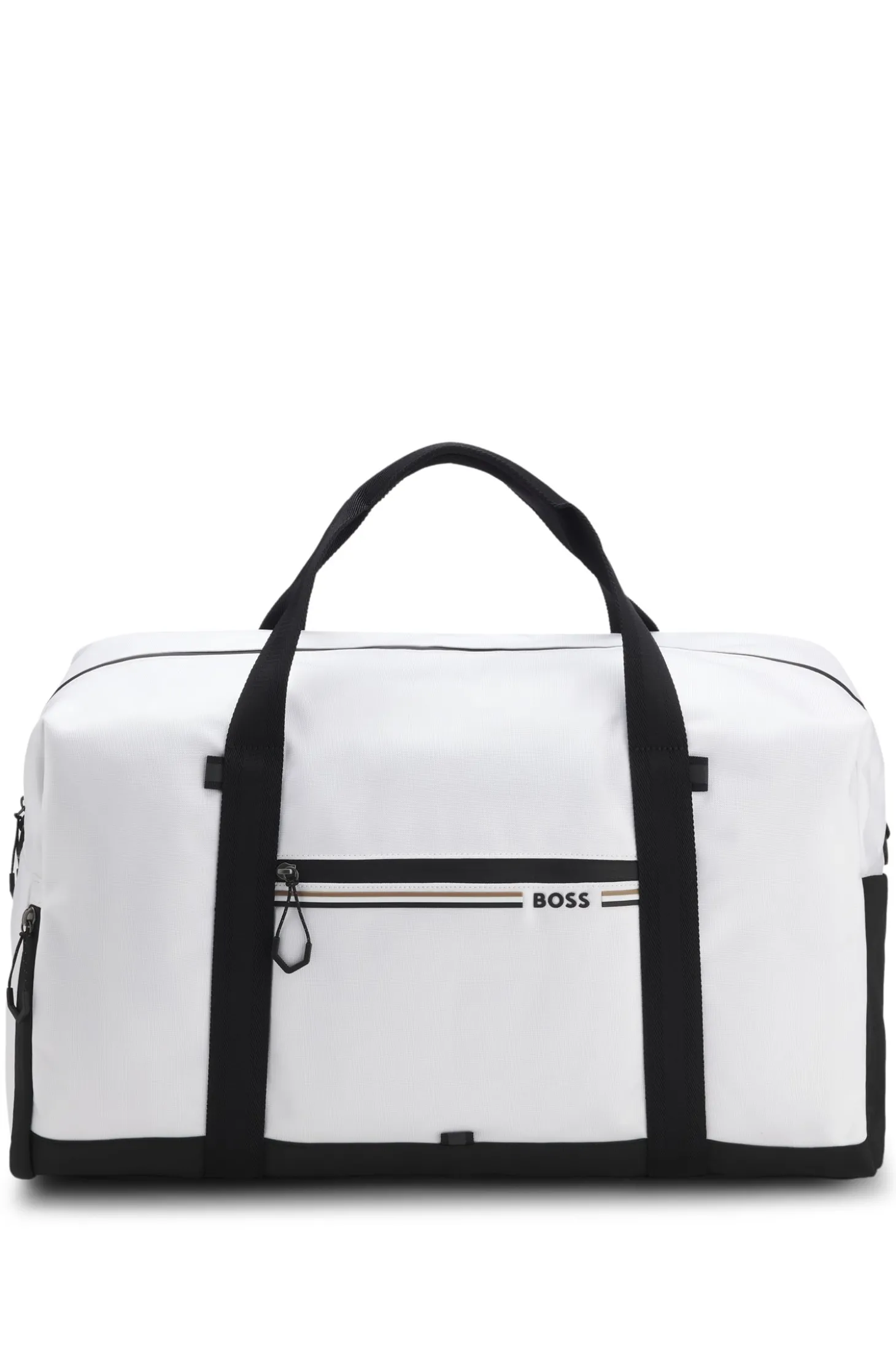 Weekender aus strukturiertem Gewebe mit Logo und Signature-Streifen