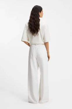 Weiße Relaxed-Fit Jeans aus festem Denim