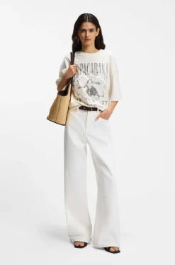 Weiße Relaxed-Fit Jeans aus festem Denim