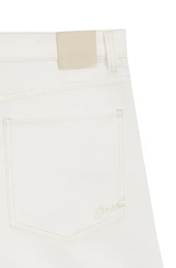 Weiße Relaxed-Fit Jeans aus festem Denim