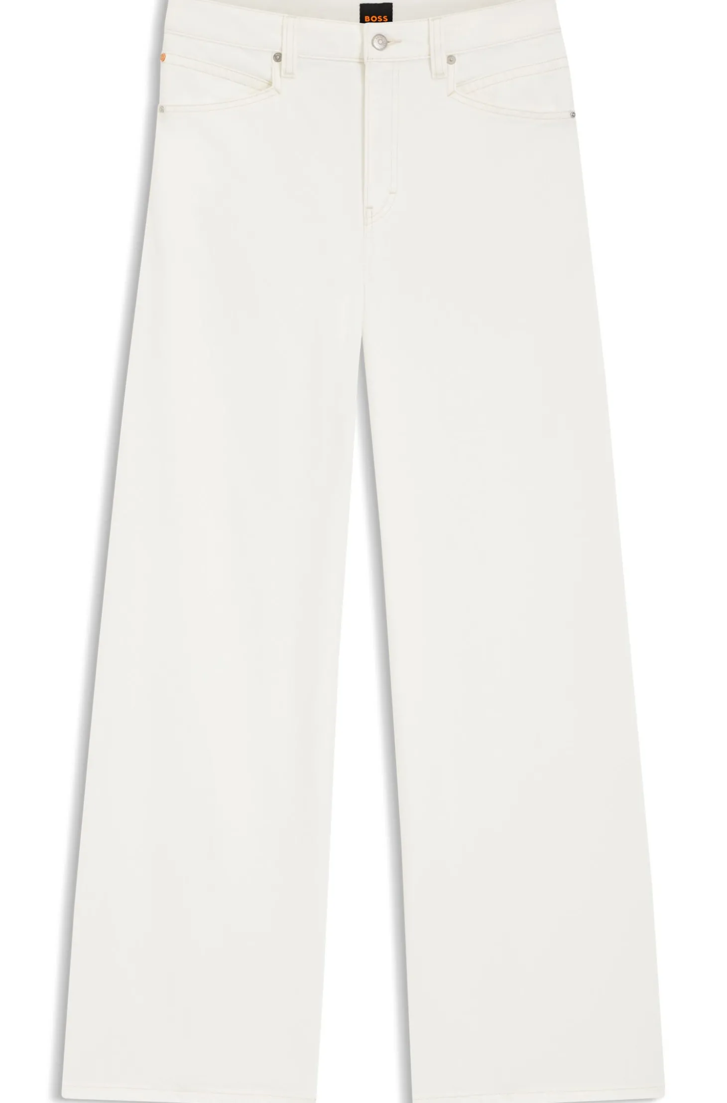 Weiße Relaxed-Fit Jeans aus festem Denim