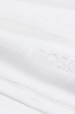 Weißes Gästehandtuch aus Baumwolle mit Logo-Stickerei
