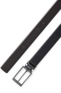 Wendegürtel aus Leder mit Logo-Steg