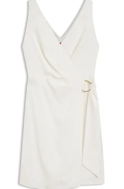 Wickelkleid aus Krepp mit D-Ring-Detail