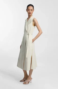 Wickelkleid aus Stretch-Baumwolle mit verstellbarem Gürtel