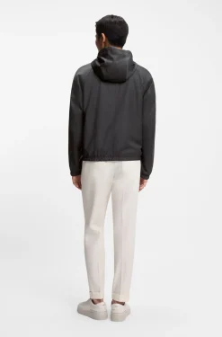 Windbreaker aus Schurwolle mit Kapuze