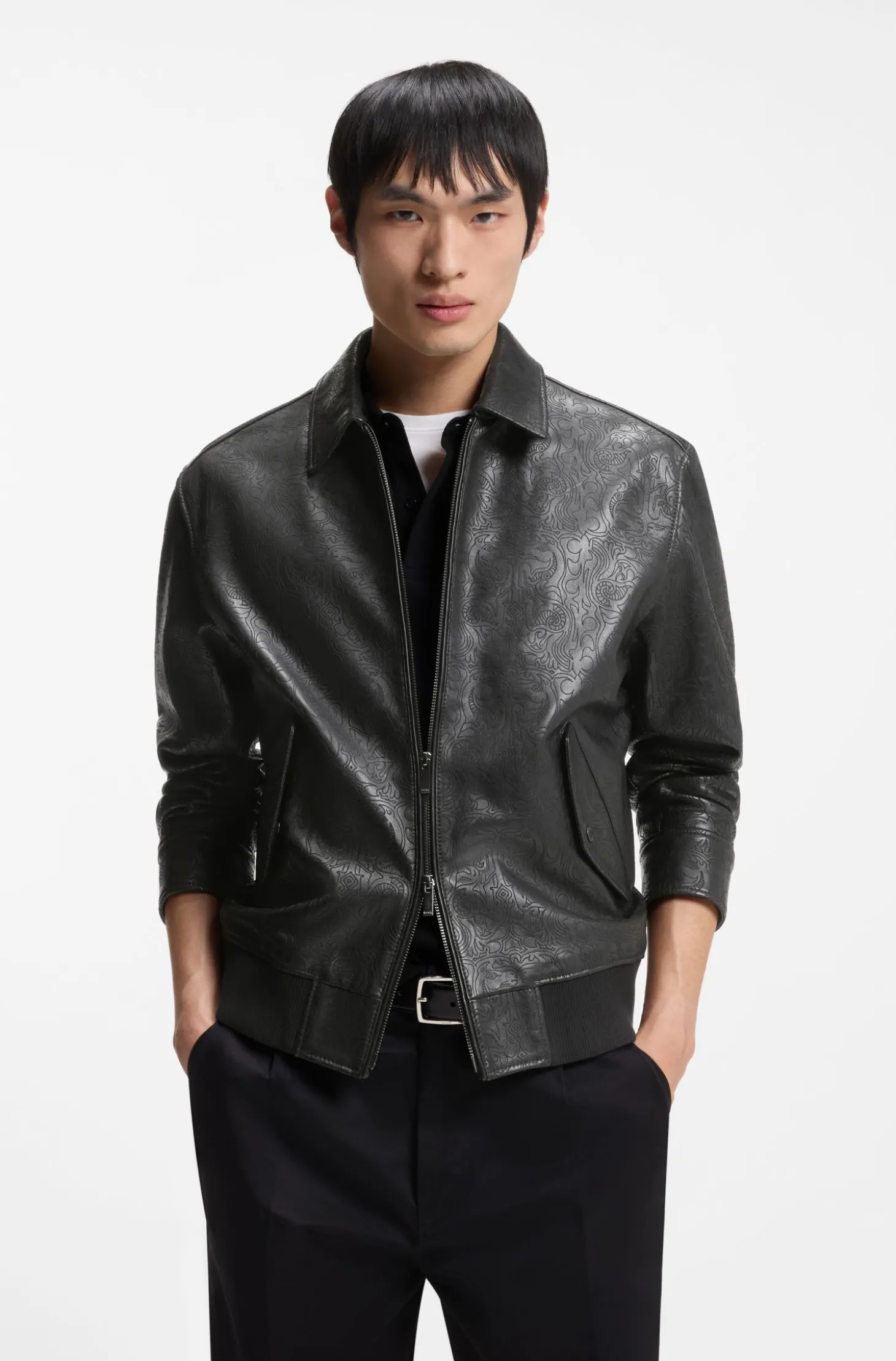 Year of the Horse Lederjacke mit lasergraviertem Artwork