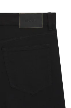 Year of the Horse Tapered-Fit Jeans aus schwarzem Denim mit gelasertem Muster