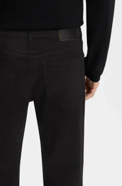 Year of the Horse Tapered-Fit Jeans aus schwarzem Denim mit gelasertem Muster