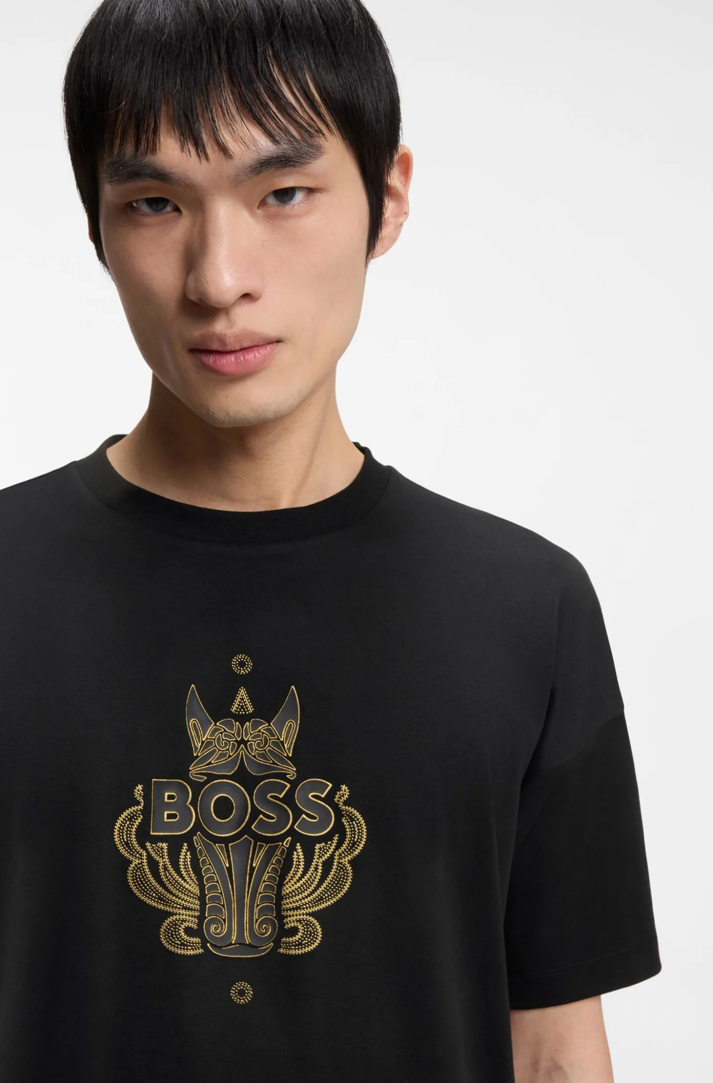 Year of the Horse T-Shirt aus Baumwoll-Jersey mit Logo-Artwork