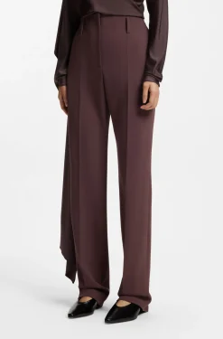 Zigarettenhose aus Schurwoll-Mix mit hohem Bund