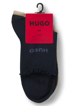 Zweierpack gerippte kurze Socken