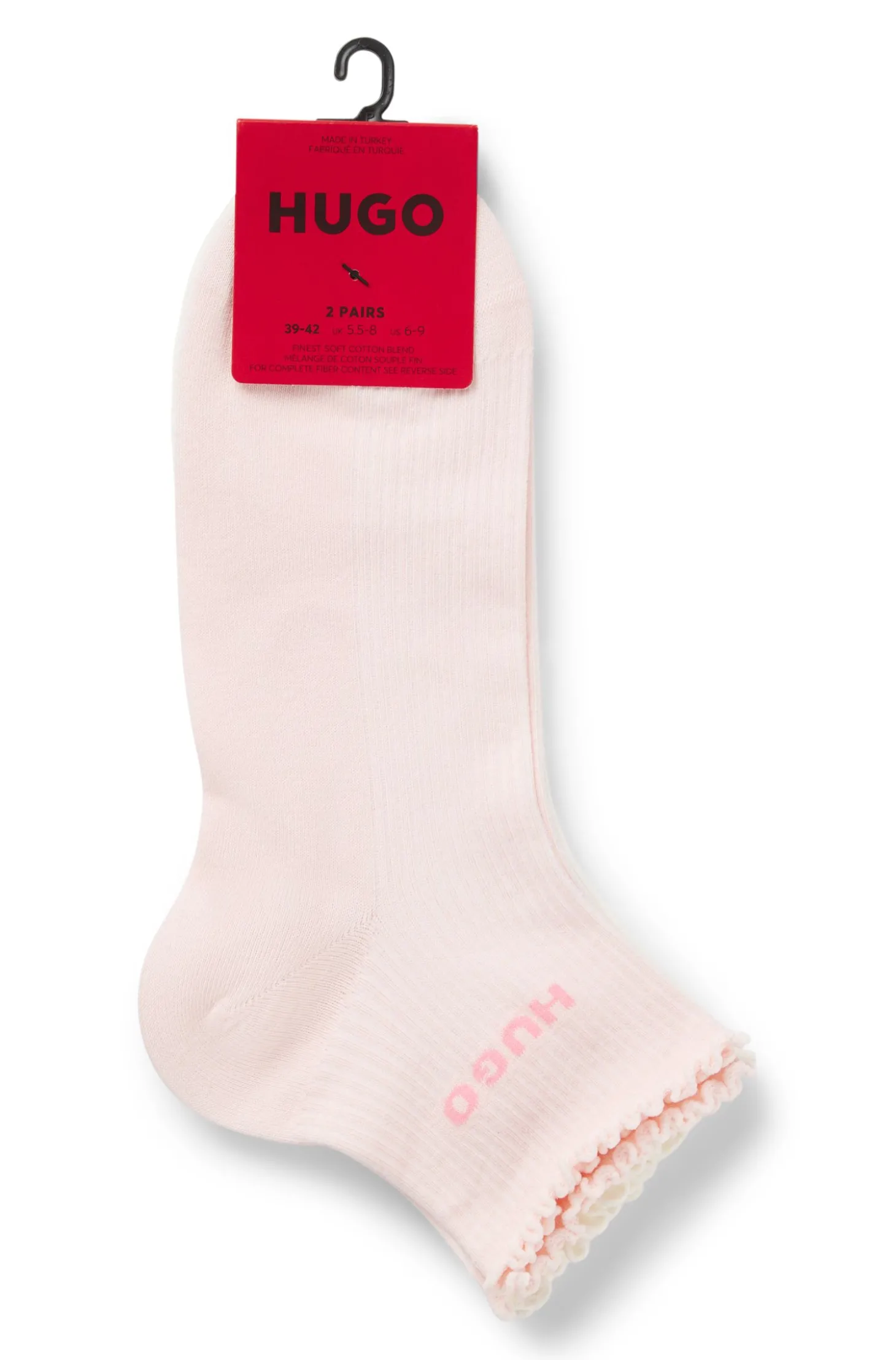 Zweierpack gerippte kurze Socken