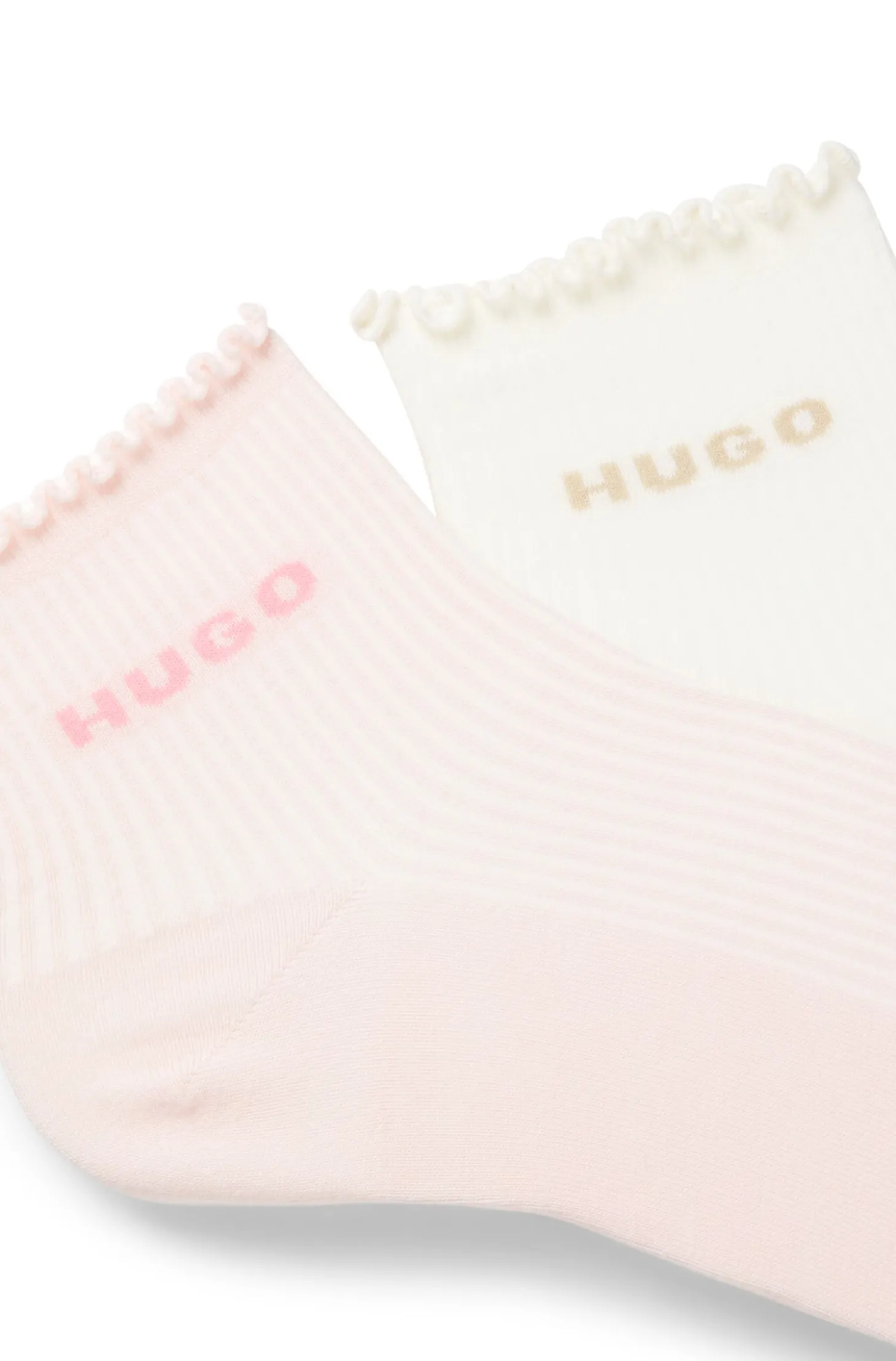 Zweierpack gerippte kurze Socken