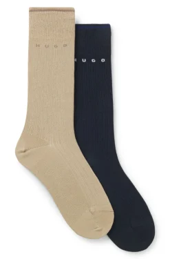 Zweierpack gerippte Socken aus Baumwoll-Mix