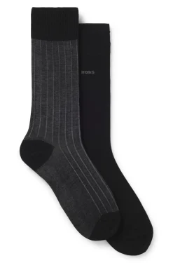 Zweierpack gerippte Vanisé-Socken aus merzerisiertem Baumwoll-Mix