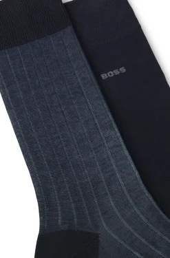 Zweierpack gerippte Vanisé-Socken aus merzerisiertem Baumwoll-Mix