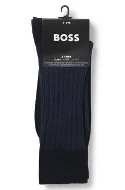 Zweierpack gerippte Vanisé-Socken aus merzerisiertem Baumwoll-Mix