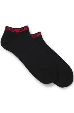 Zweierpack knöchellange Socken mit Logos