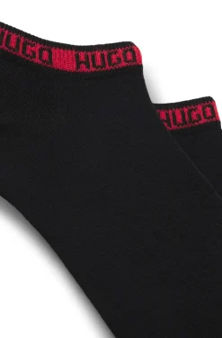 Zweierpack knöchellange Socken mit Logos