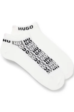 Zweierpack knöchellange Socken mit Logo-Intarsien