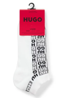 Zweierpack knöchellange Socken mit Logo-Intarsien