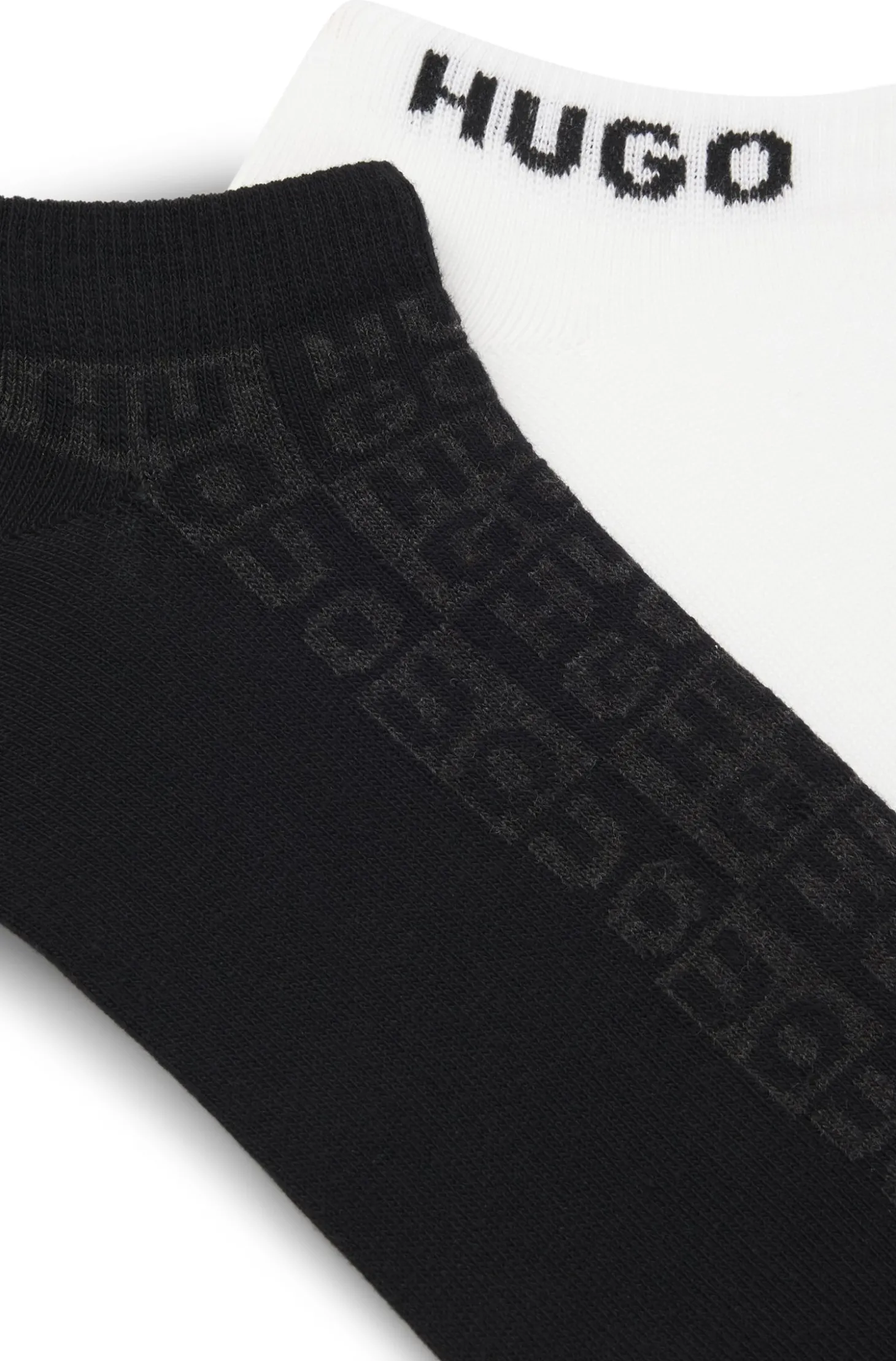 Zweierpack knöchellange Socken mit Logo-Intarsien
