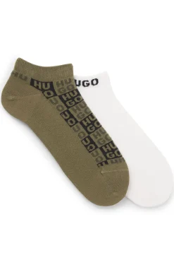 Zweierpack knöchellange Socken mit Logo-Intarsien