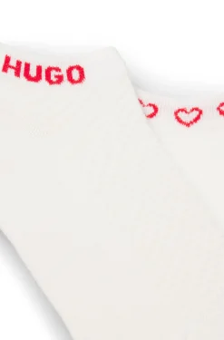 Zweierpack knöchellange Socken mit Logos