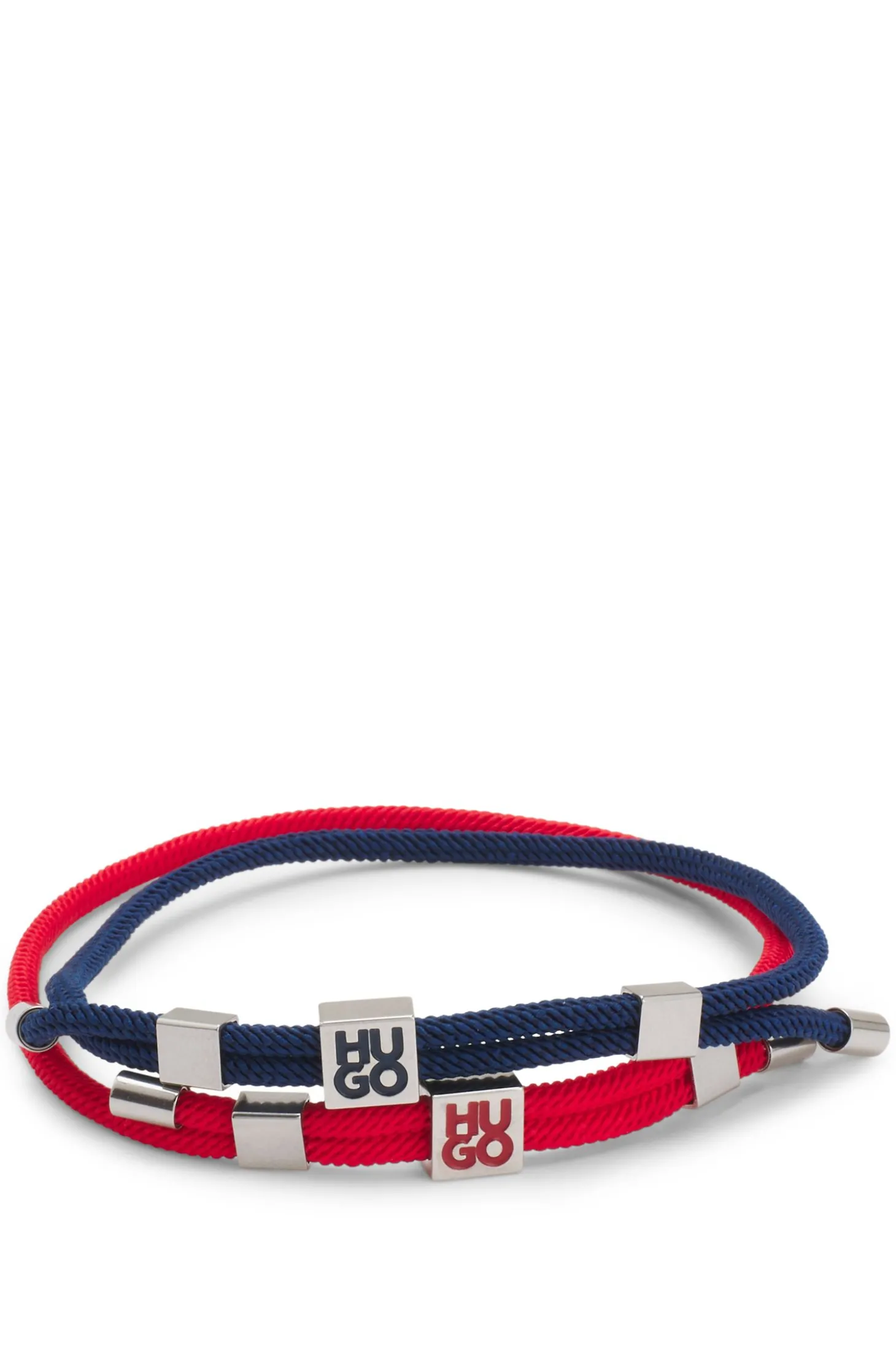 Zweierpack Kordel-Armbänder mit Logo-Schmuckteilen