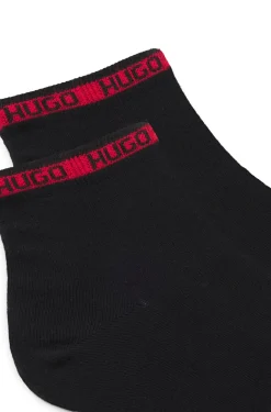 Zweierpack kurze Socken mit Logo-Tape