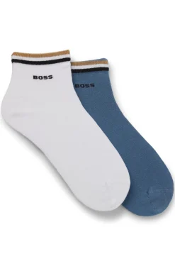 Zweierpack kurze Socken mit Signature-Streifen an den Bündchen