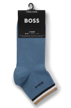 Zweierpack kurze Socken mit Signature-Streifen an den Bündchen