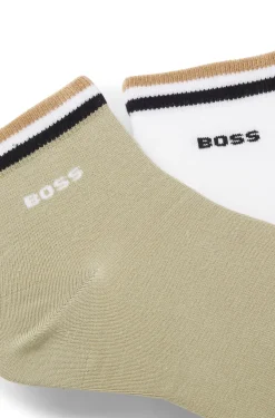 Zweierpack kurze Socken mit Signature-Streifen an den Bündchen