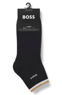 Zweierpack kurze Socken mit Signature-Streifen an den Bündchen