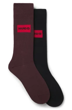 Zweierpack mittelhohe Socken mit Logo-Labels