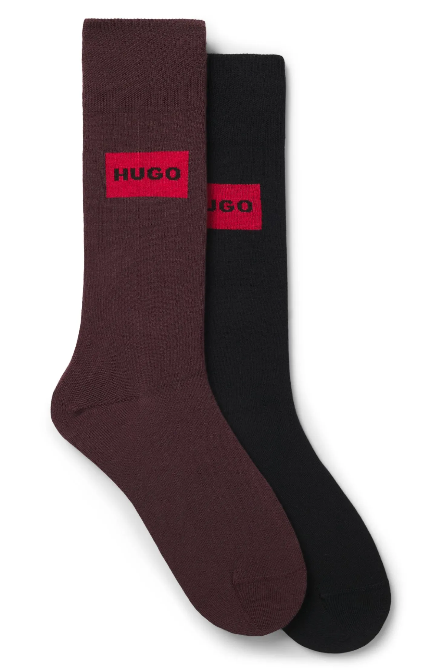 Zweierpack mittelhohe Socken mit Logo-Labels