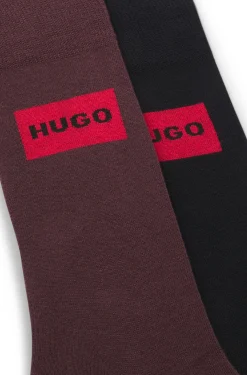 Zweierpack mittelhohe Socken mit Logo-Labels