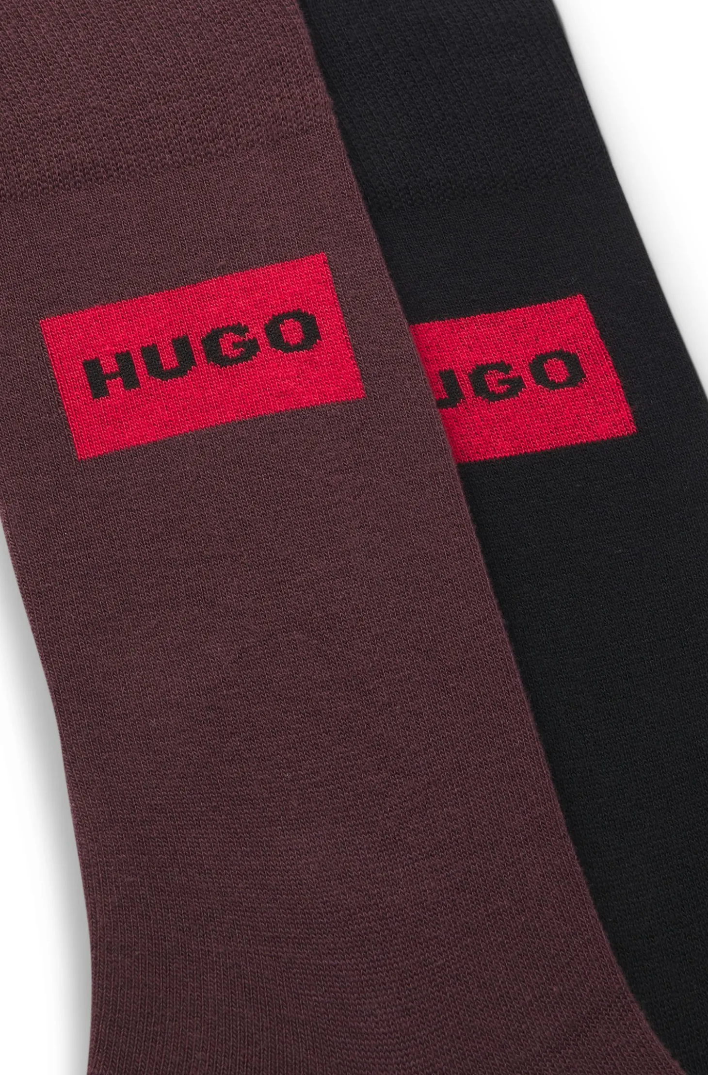 Zweierpack mittelhohe Socken mit Logo-Labels